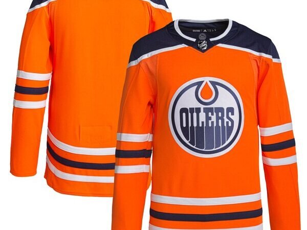 Edmonton Oilers adidas Men's Home Authentic Jersey - Orange