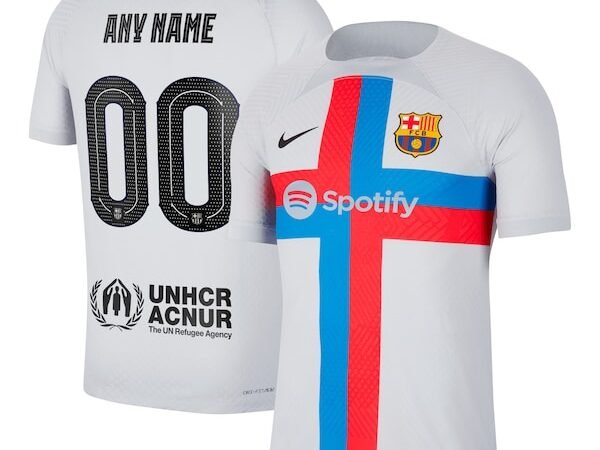 Barcelona Nike 2022/23 Third Vapor Match Authentic Custom Jersey - Gray