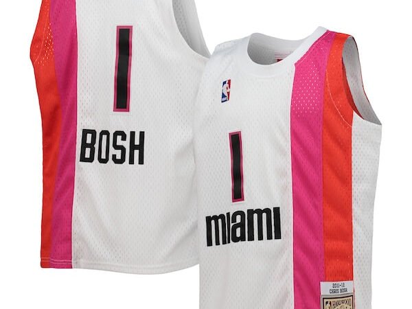 Chris Bosh Miami Heat Youth 2011/12 Hardwood Classics Swingman Jersey - White