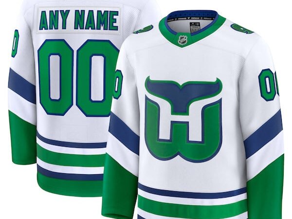 Carolina Hurricanes  Throwback Premium Custom Jersey - White