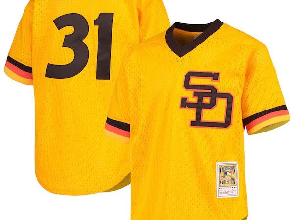 Dave Winfield San Diego Padres Youth Cooperstown Collection Mesh Batting Practice Jersey - Gold