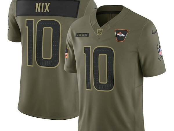 Bo Nix Denver Broncos Nike 2025 Salute to Service Limited Jersey - Olive