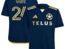 Brian White Vancouver Whitecaps FC adidas Youth 2024 The 50 Replica Player Jersey - Navy