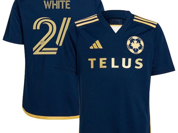 Brian White Vancouver Whitecaps FC adidas Youth 2024 The 50 Replica Player Jersey - Navy