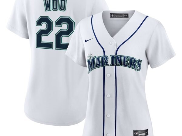 Women's Seattle Mariners Bryan Woo Nike White Home Replica Jersey
