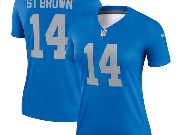 Amon-Ra St. Brown Detroit Lions Nike Women's Alternate Legend Player Performance Top -  Blue