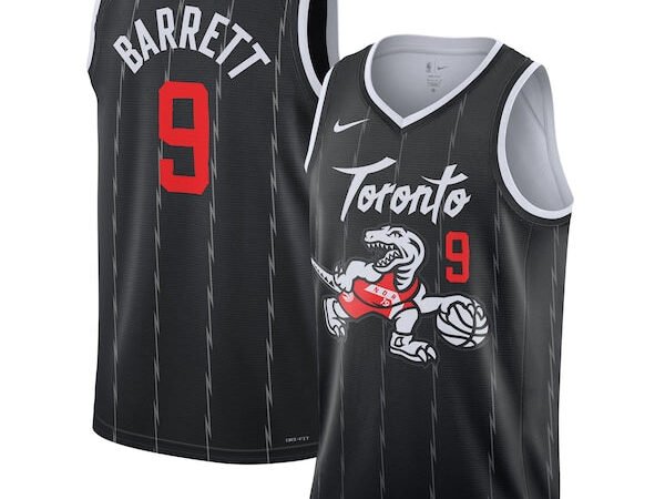 RJ Barrett Toronto Raptors Nike Unisex 2025/26 Swingman Jersey - Black - City Edition