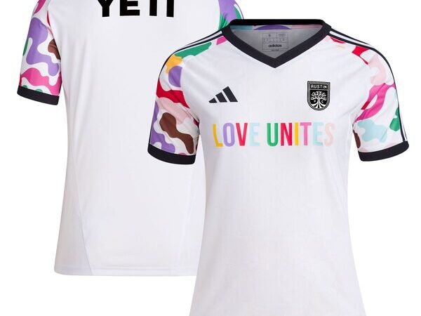 Austin FC adidas Women's 2024 Pride Pre-Match Top - White