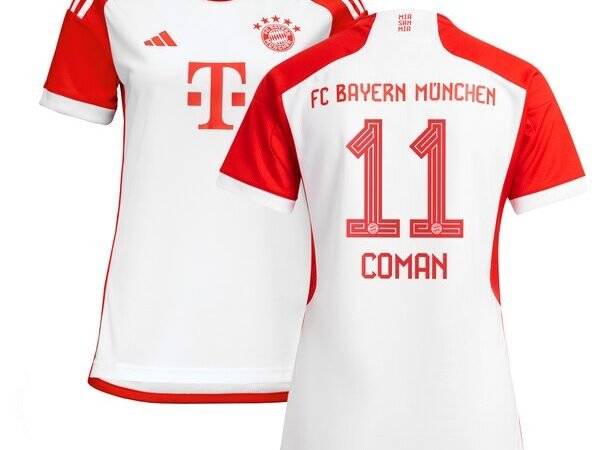 Kingsley Coman Bayern Munich adidas Women's 2023/24 Home Replica Jersey - White/Black