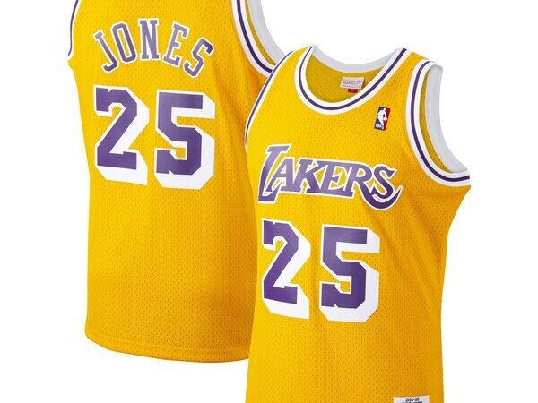Ed Jones Los Angeles Lakers 1994/95 Hardwood Classics Swingman Jersey - Gold