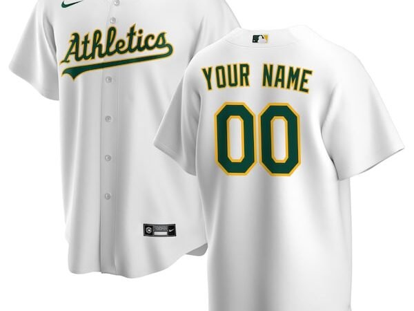 Oakland Athletics Nike Home Replica Custom Jersey - White