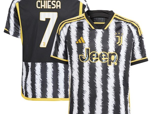 Federico Chiesa Juventus adidas Youth 2023/24 Home Replica Jersey - Black