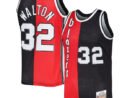 Bill Walton Portland Trail Blazers Hardwood Classics 1976/77 Split Swingman Jersey - Red/Black