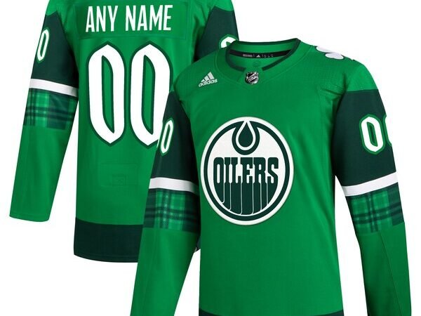 Edmonton Oilers adidas St. Patrick's Day Authentic Custom Jersey - Kelly Green