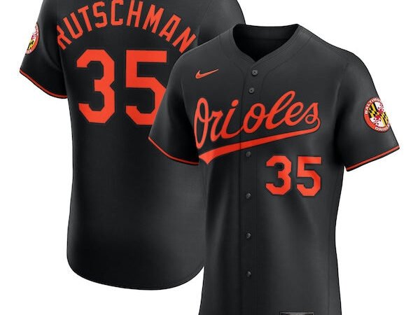 Adley Rutschman Baltimore Orioles Nike Alternate Elite Jersey - Black/White/Orange