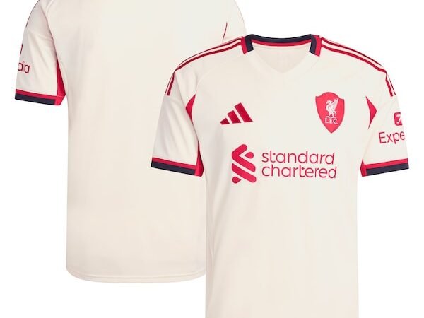 Liverpool adidas 2025/26 Away Replica Jersey - White/Green/Red