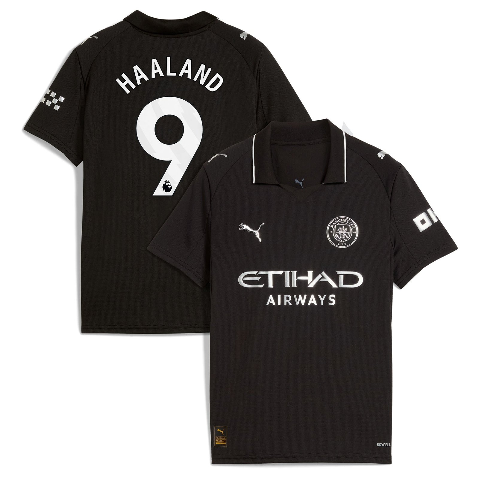 Erling Haaland Manchester City Puma Youth 2025/26 Home Replica Player Jersey - Sky Blue/Black