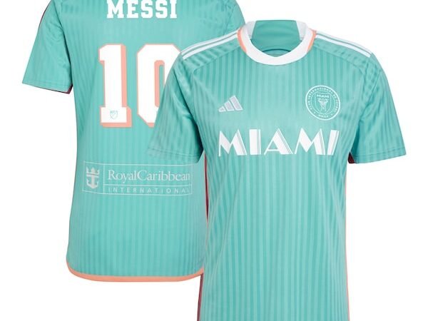 Lionel Messi Inter Miami CF adidas 2024 Archive Replica Player Jersey - Aqua