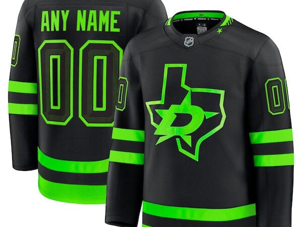 Dallas Stars Alternate Premium Custom Jersey - Black/Kelly Green
