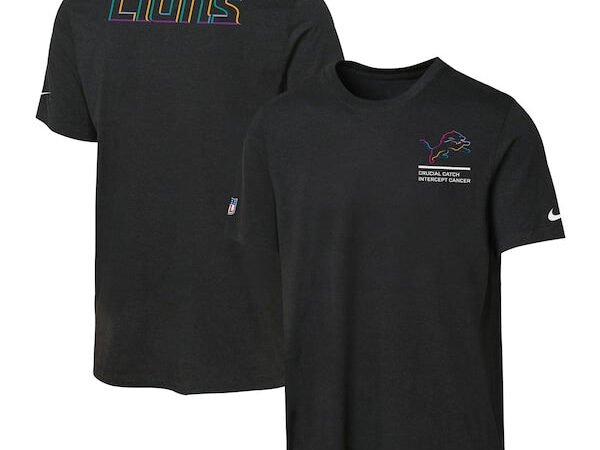 Detroit Lions Nike Youth 2025 NFL Crucial Catch Tri-Blend Dri-FIT T-Shirt - Black