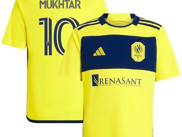 Hany Mukhtar Nashville SC adidas Youth 2024 The 615 Kit Replica Player Jersey - Yellow