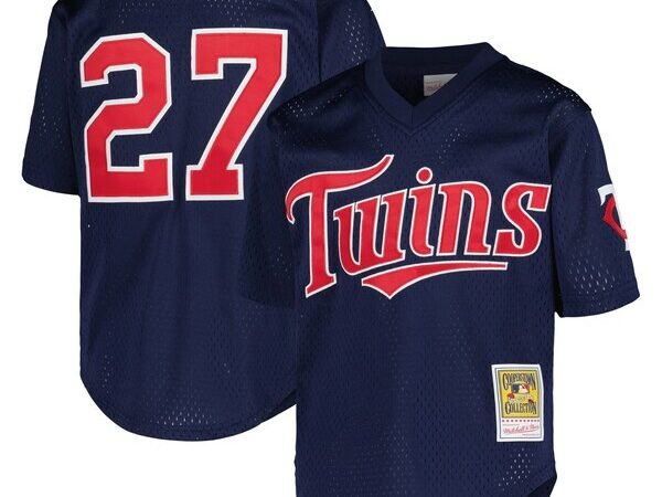 David Ortiz Minnesota Twins Youth Cooperstown Collection Mesh Batting Practice Jersey - Navy