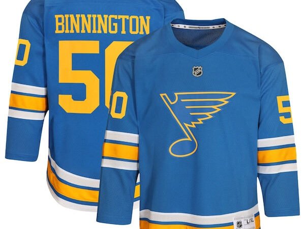 Jordan Binnington St. Louis Blues Outerstuff Youth Home Replica Player Jersey - Blue
