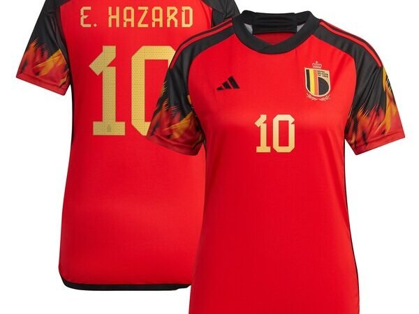 Eden Hazard Belgium National Team adidas Women's 2022/23 Home Replica Jersey - Red