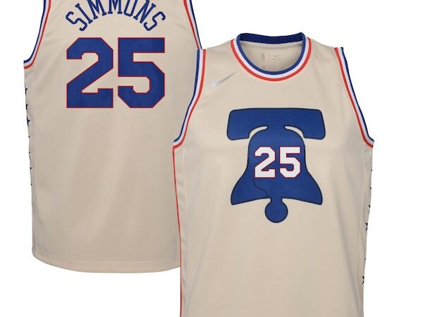 Ben Simmons Philadelphia 76ers Nike Youth 2020/21 Swingman Player Jersey Cream - Earned Edition