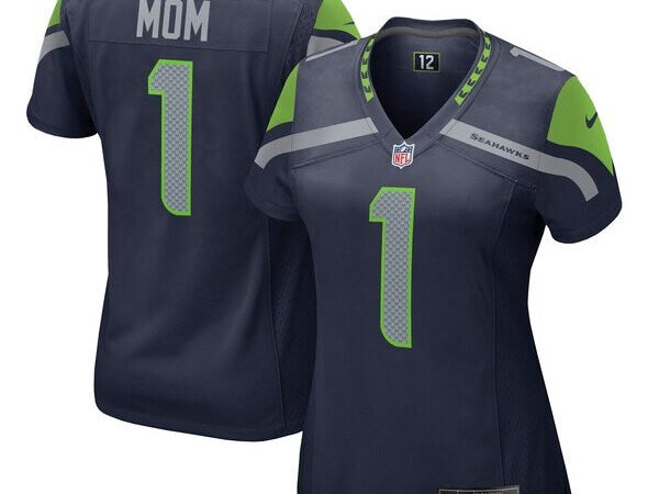 Number 1 Mom Seattle Seahawks Nike Women's Game Jersey - College Navy