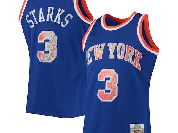 John Starks New York Knicks 1991/92 Hardwood Classics NBA 75th Anniversary Diamond Swingman Jersey - Blue