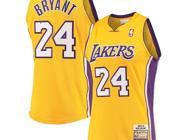 Men's Los Angeles Lakers Kobe Bryant Gold Hardwood Classics 2008-09 Authentic Jersey