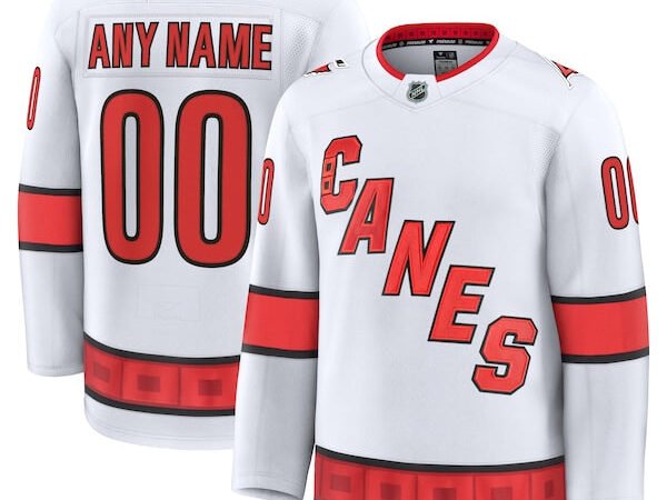 Carolina Hurricanes  Away Premium Custom Jersey - White/Red/Black