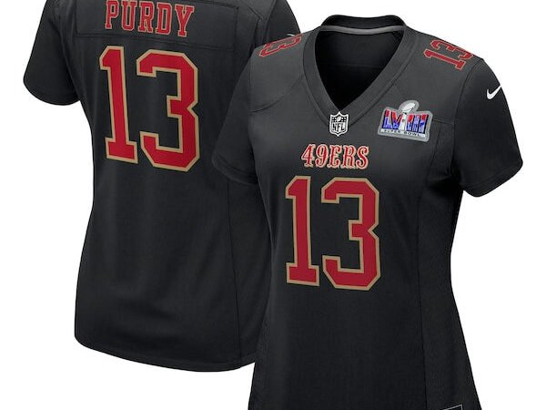 Brock Purdy San Francisco 49ers Nike Women's Super Bowl LVIII Carbon Fashion Game Player Jersey - Black
