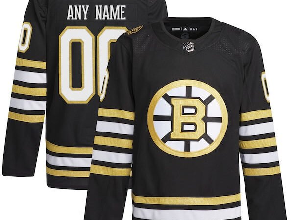 Boston Bruins adidas   100th Anniversary Primegreen Authentic Custom Jersey - Black