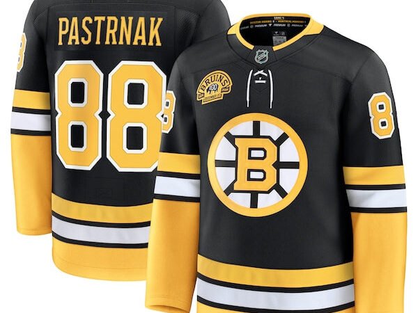 David Pastrnak Boston Bruins  Alternate 100th Anniversary Premium Jersey - Black