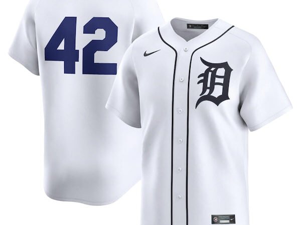 Detroit Tigers Nike 2024 Jackie Robinson Day Home Limited Jersey – White