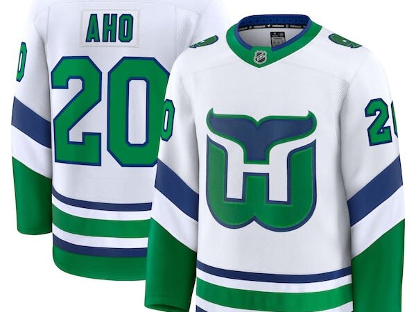 Sebastian Aho Carolina Hurricanes  Throwback Premium Jersey - White