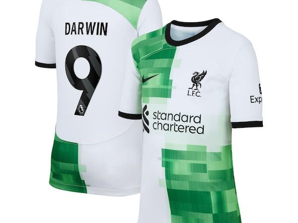 Darwin Núñez Liverpool Nike Youth 2023/24 Away Replica Jersey - White