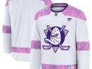 Anaheim Ducks 2024 Hockey Fights Cancer Practice Jersey - White