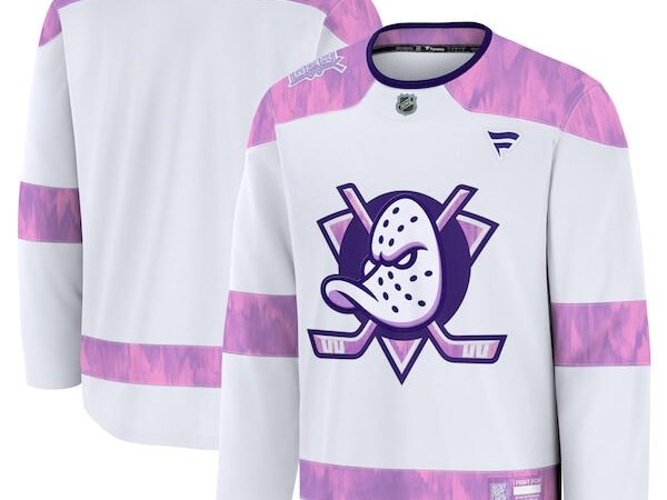 Anaheim Ducks  2024 Hockey Fights Cancer Practice Jersey - White