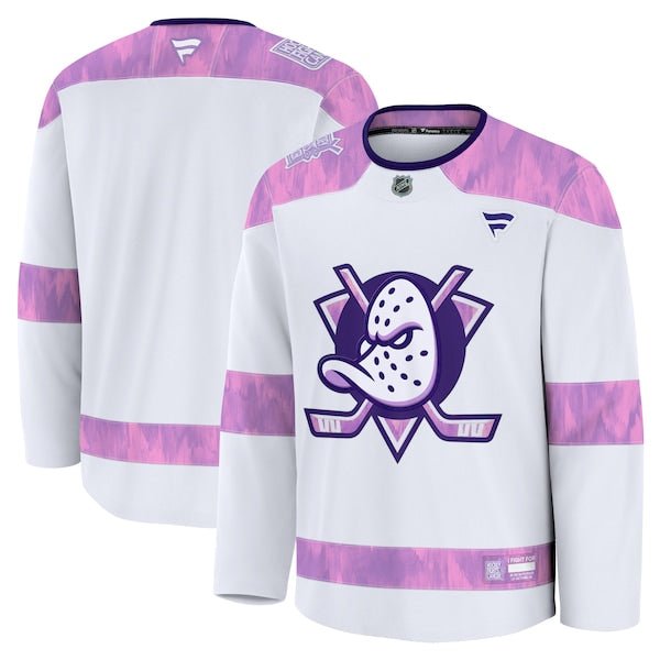 Anaheim Ducks 2024 Hockey Fights Cancer Practice Jersey - White