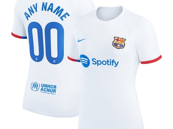 Barcelona Nike Women's 2023/24 Away Custom Replica Jersey - White