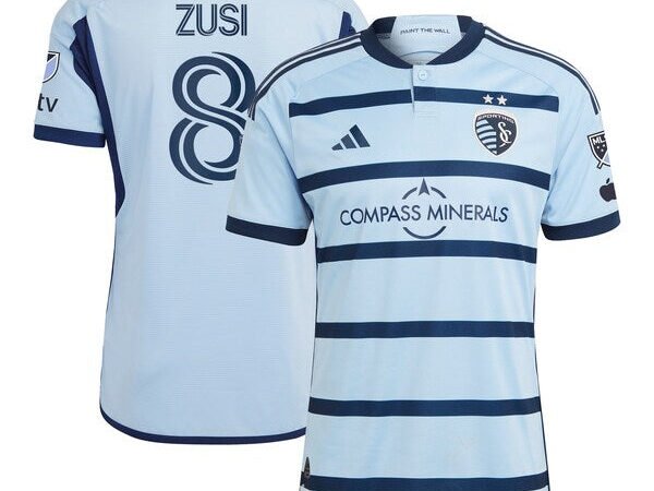 Graham Zusi Sporting Kansas City adidas 2024 Hoops 4.0 Authentic Player Jersey - Light Blue