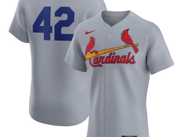 St. Louis Cardinals Nike Road 2024 Jackie Robinson Day Elite Jersey - Gray