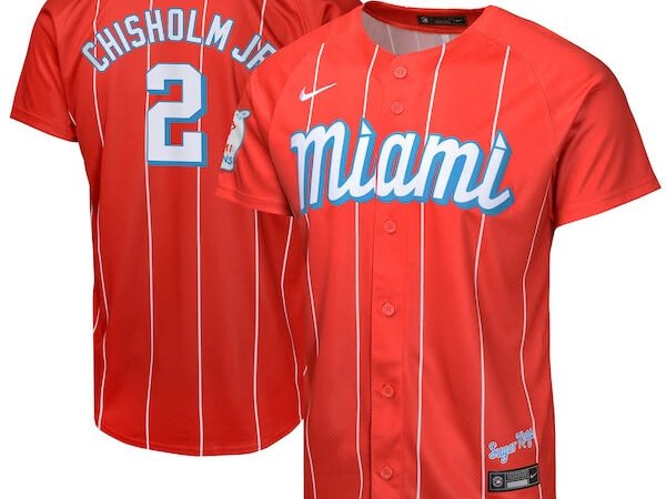 Jazz Chisholm Jr. Miami Marlins Nike Youth City Connect Limited Player Jersey - Red