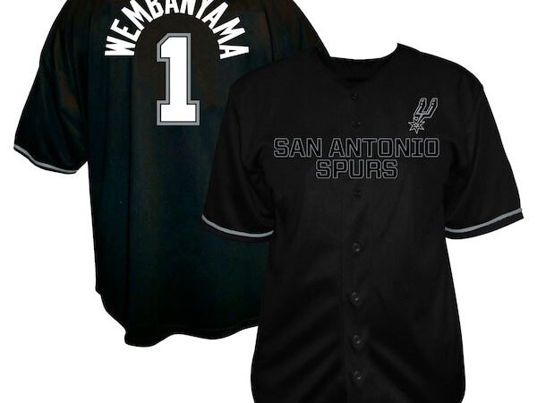 Victor Wembanyama San Antonio Spurs Profile Big & Tall Name & Number Button-Up Jersey - Black