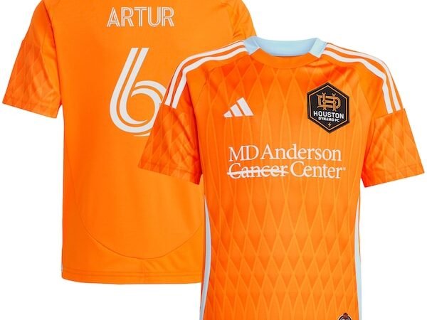 Artur Houston Dynamo FC adidas Youth 2025 Season 20 Replica Player Jersey - Orange