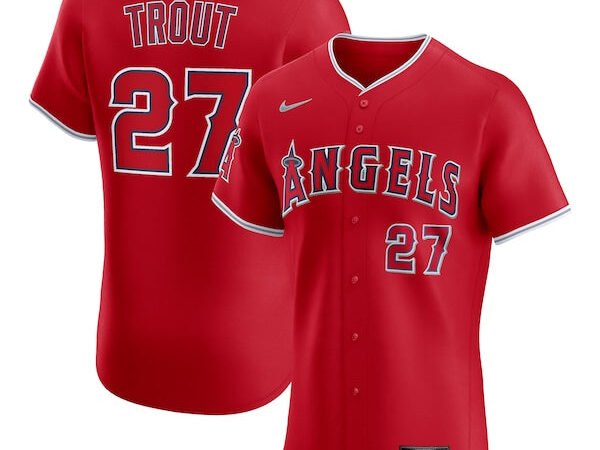 Mike Trout Los Angeles Angels Nike Alternate Elite Jersey - Red/White