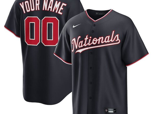 Washington Nationals Nike Alternate Custom Replica Jersey - Navy/White